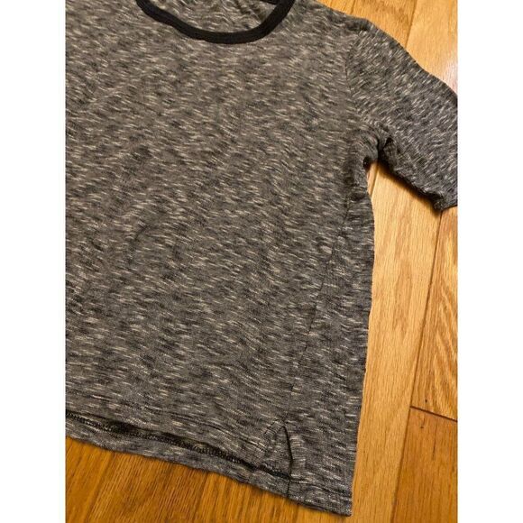 Madewell women's Soundcheck Ringer Tee Knit T-Shirt Marled Grey Black Size large - Picture 3 of 7